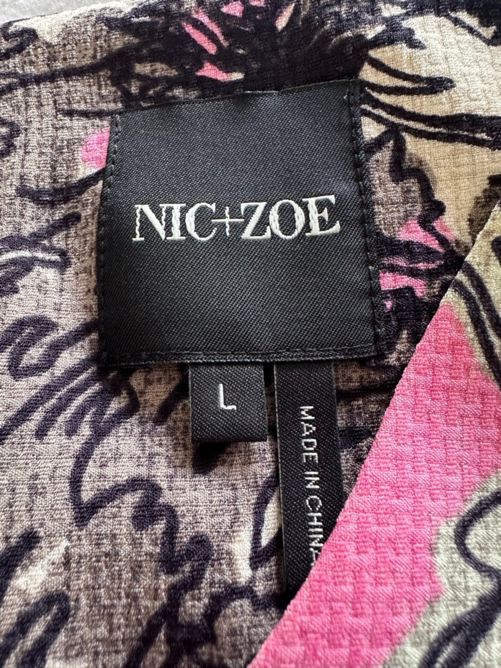 NIC+ZOE Sleeveless Pink Floral Shift Dress, size large - Picture 5 of 9
